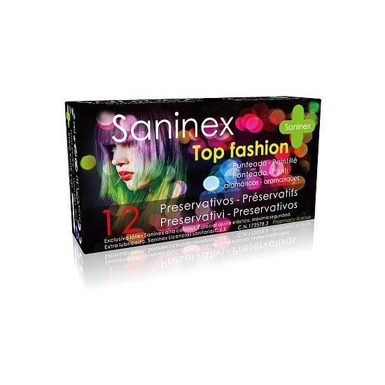 SANINEX PRESERVATIVOS TOP FASHION PUNTEADO 12UDS - Cosmética Erótica Preservativos Aromáticos-Sex Shop ARTICULOS EROTICOS