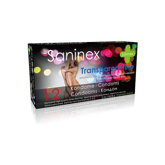 SANINEX PRESERVATIVOS ULTRA FINOS TRANSPARENTES 12UDS - Cosmética Erótica Preservativos Aromáticos-Sex Shop ARTICULOS EROTICOS