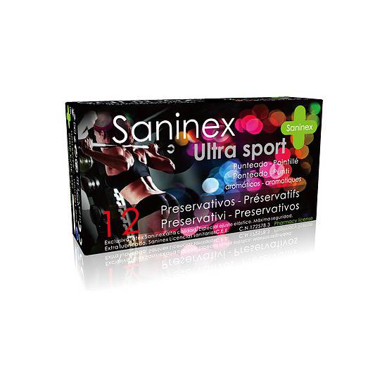 SANINEX PRESERVATIVOS ULTRA SPORT PUNTEADOS 12UDS - Cosmética Erótica Preservativos Aromáticos-Sex Shop ARTICULOS EROTICOS