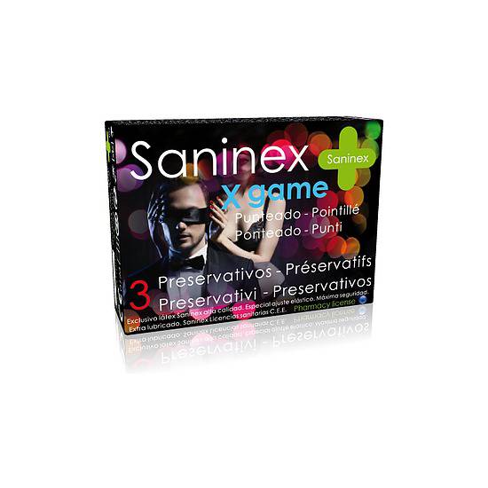 SANINEX PRESERVATIVOS X GAME PUNTEADO 3UDS - Cosmética Erótica Preservativos Aromáticos-Sex Shop ARTICULOS EROTICOS