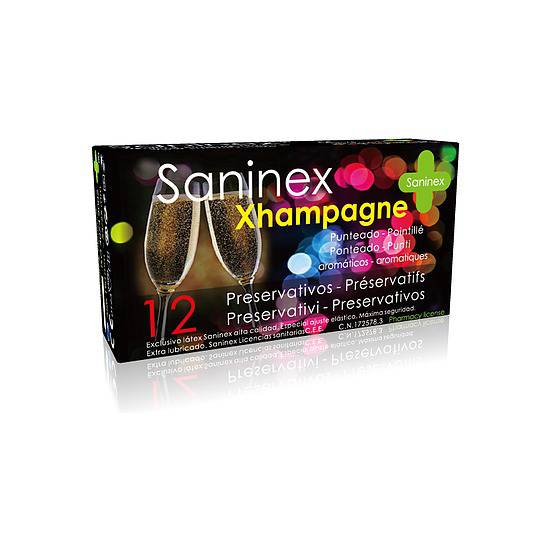 SANINEX PRESERVATIVOS XHAMPAGNE PUNTEADO 12UDS - Cosmética Erótica Preservativos Aromáticos-Sex Shop ARTICULOS EROTICOS