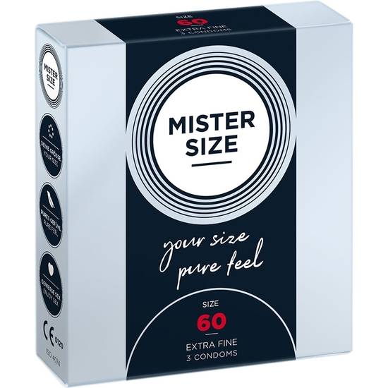 MISTER SIZE 60 (3 PACK) - EXTRA FINO - Cosmética Erótica Preservativos Natural - Sex Shop ARTICULOS EROTICOS