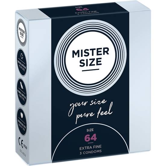 MISTER SIZE 64 (3 PACK) - PRESERVATIVOS NATURAL , LATEX - Cosmética Erótica Preservativos Natural - Sex Shop ARTICULOS EROTICOS