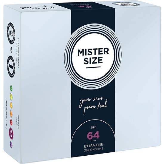 MISTER SIZE 64MM - PACK DE 36 PRESERVATIVOS - Cosmética Erótica Preservativos Resistente-Sex Shop ARTICULOS EROTICOS