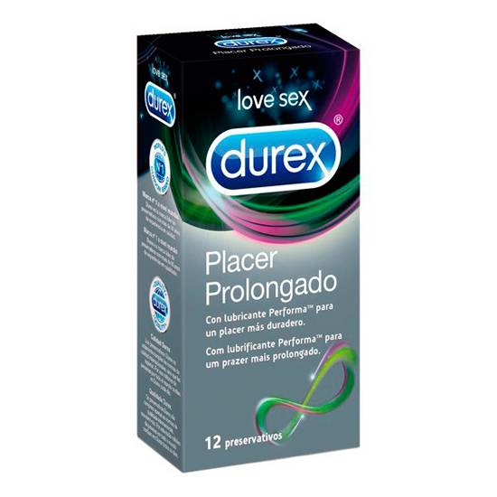 DUREX PLACER PROLONGADO 12 UDS - Cosmética Erótica Preservativos Retardante-Sex Shop ARTICULOS EROTICOS
