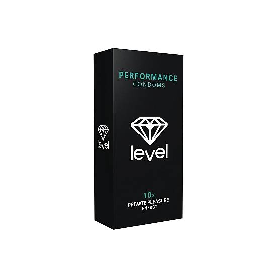 PRESERVATIVOS LEVEL PERFORMANCE CONDOMS - 10UDS - Cosmética Erótica Preservativos Retardante-Sex Shop ARTICULOS EROTICOS