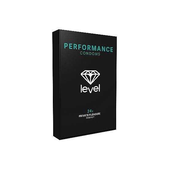 PRESERVATIVOS LEVEL PERFORMANCE CONDOMS - 24UDS - Cosmética Erótica Preservativos Retardante-Sex Shop ARTICULOS EROTICOS