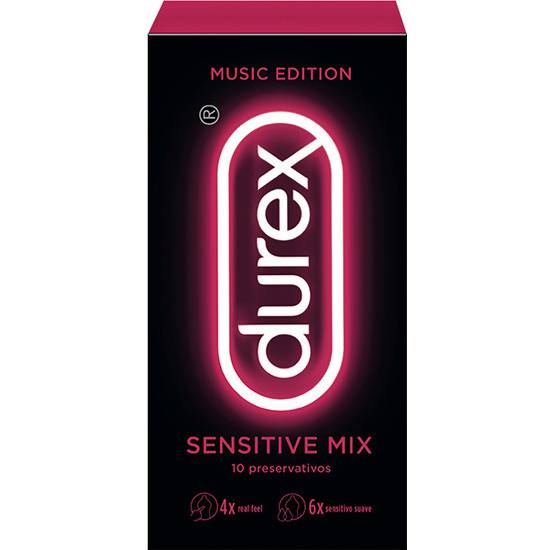DUREX MUSIC EDITION SENSITIVE MIX 10 PRESERVATIVOS - Cosmética Erótica Preservativos Sensitivos-Sex Shop ARTICULOS EROTICOS