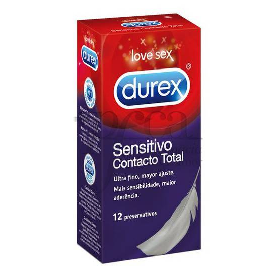 DUREX SENSITIVO CONTACTO TOTAL 12 UDS - Cosmética Erótica Preservativos Sensitivos-Sex Shop ARTICULOS EROTICOS