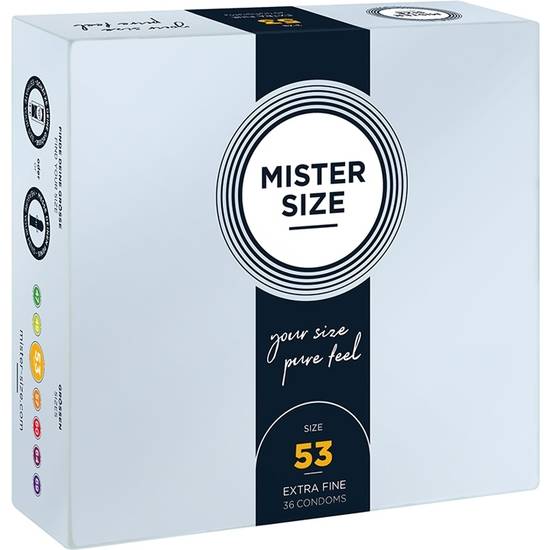 MISTER SIZE 53 (36 PACK) - EXTRA FINO, 53MM - Cosmética Erótica Preservativos Sensitivos-Sex Shop ARTICULOS EROTICOS