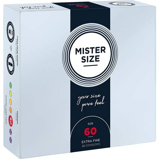 MISTER SIZE 60 (36 PACK) - EXTRAFINO - Cosmética Erótica Preservativos Sensitivos-Sex Shop ARTICULOS EROTICOS
