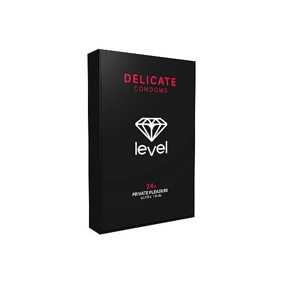 PRESERVATIVOS LEVEL DELICATE CONDOMS - 24UDS - Cosmética Erótica Preservativos Sensitivos-Sex Shop ARTICULOS EROTICOS