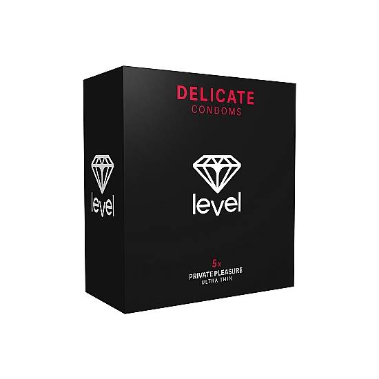 PRESERVATIVOS LEVEL DELICATE CONDOMS - 5UDS - Cosmética Erótica Preservativos Sensitivos-Sex Shop ARTICULOS EROTICOS