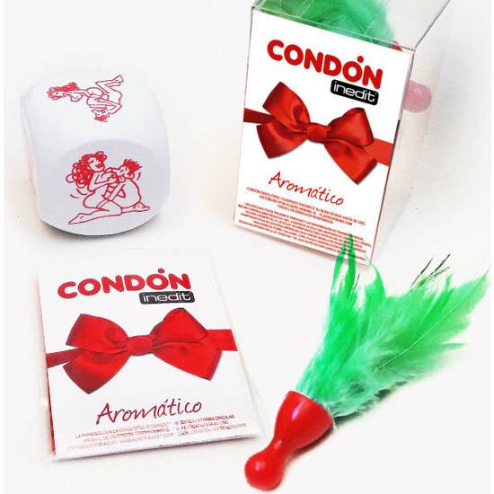 CAJA LAZO ROJO (DADO+CONDON+PLUMA) - Juegos Eróticos - Sex Shop ARTICULOS EROTICOS